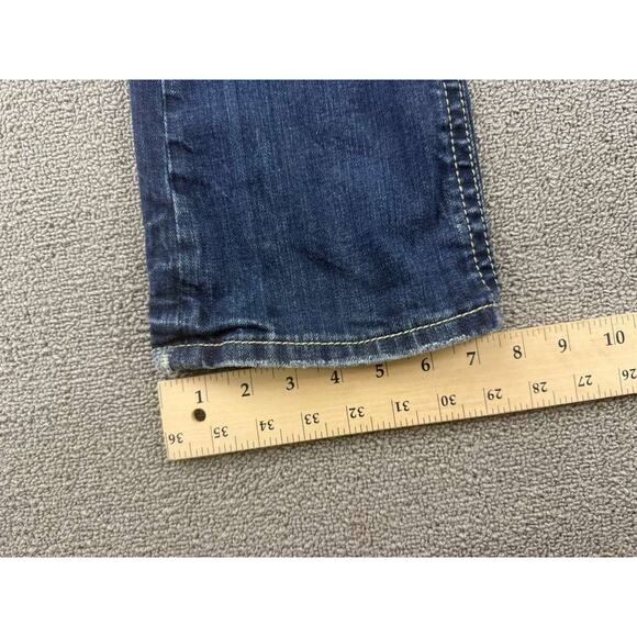 MEK Denim Jeans Women W24 L34 Blue Oaxaca Bootcut Stretch Back Embroidery - Picture 7 of 13